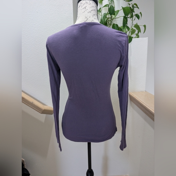 LUCY Activewear Ruched Faux Wrap Top - Purple, XS - Picture 3 of 8